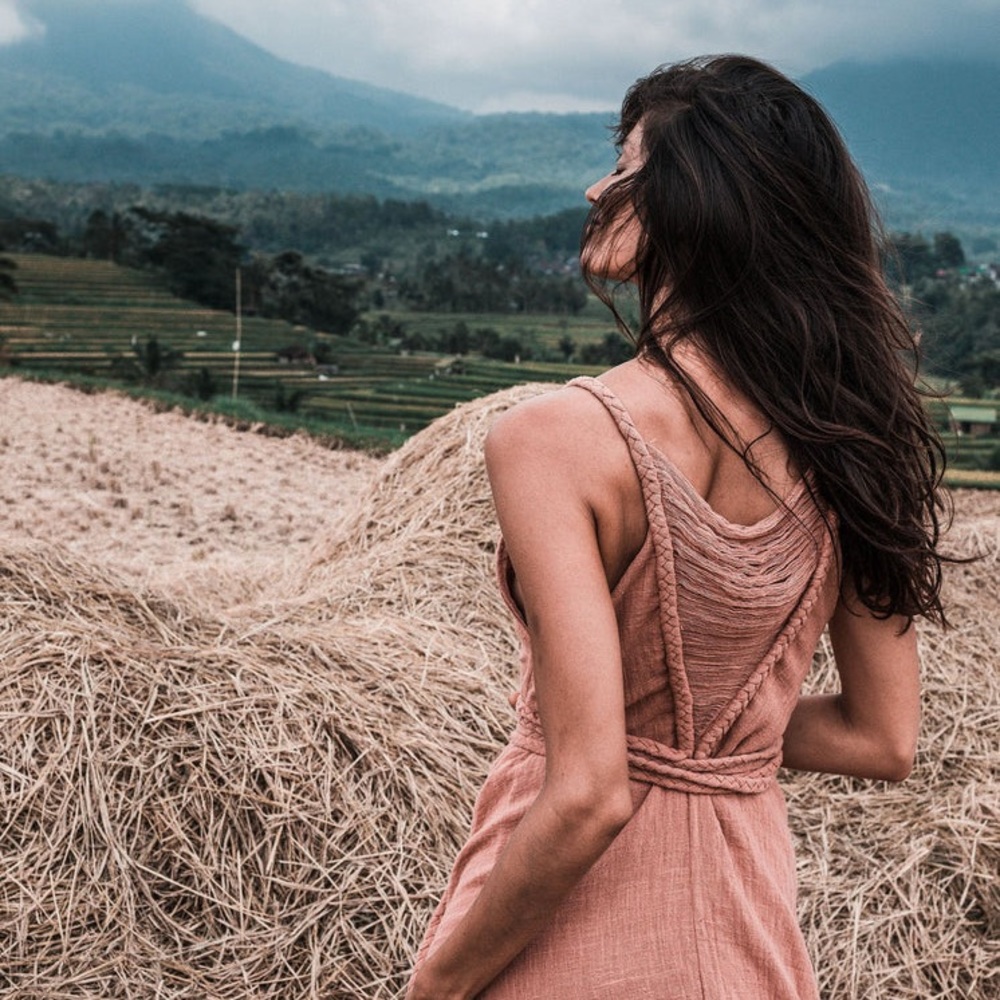 AYA sacred wear organic cotton dress in dusty pink